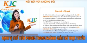 Định Vị Thế Tiên Phong Trong Ngành Giải Trí Trực Tuyến: Chiến Lược Khác Biệt Từ KJC
