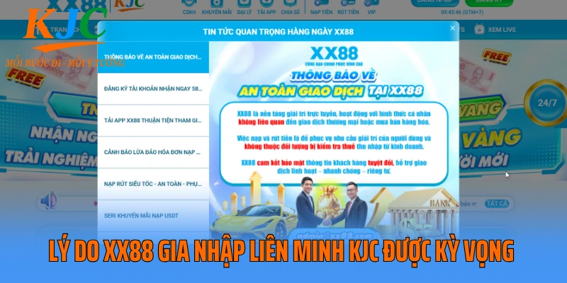 Lý do XX88 gia nhập liên minh KJC được kỳ vọng 